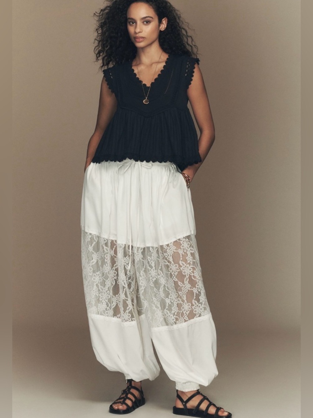 Anthropologie Forever That Girl Lace Balloon Pants, MED NWT - Picture 2 of 5